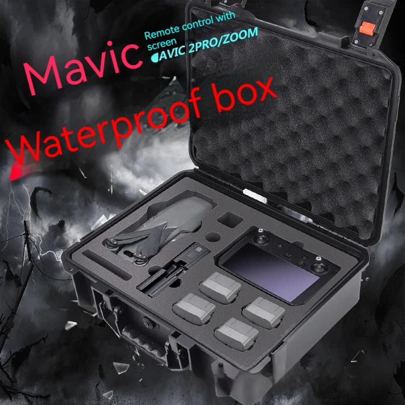 Waterproof Hard Case for DJI Mavic 2 Pro Mavic 2 Zoom Drone Storage Box with Screen Remote Control Protective Carrying Case EVA Interior