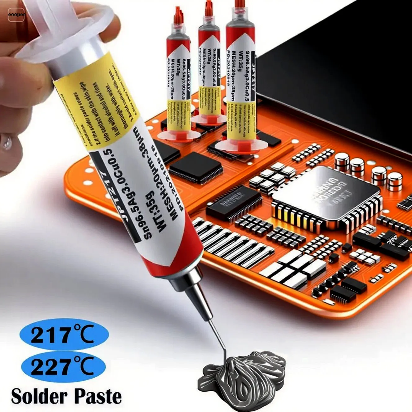 Lead-Free Solder Paste Syringe 15g/35g/50g for SMD BGA IC PCB iPhone Repair 217°C 227°C No-Clean Welding Paste Needle Tube