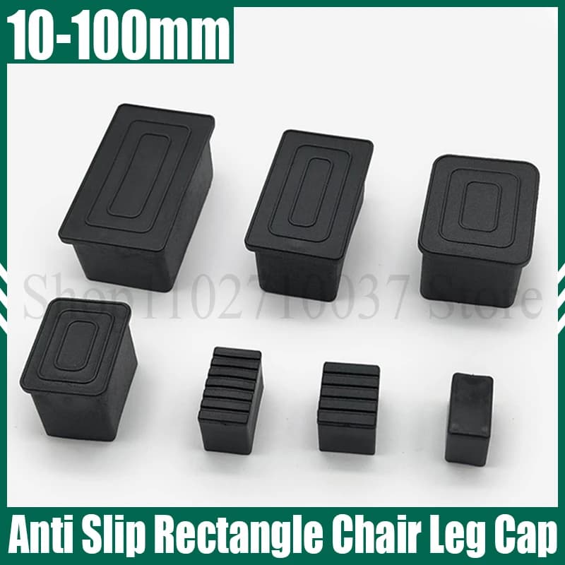 Rectangle Chair Leg Caps Rubber Furniture Feet Protector Pads Anti-Slip Silent Table Chair Floor Protection Cover 2 Pieces Set