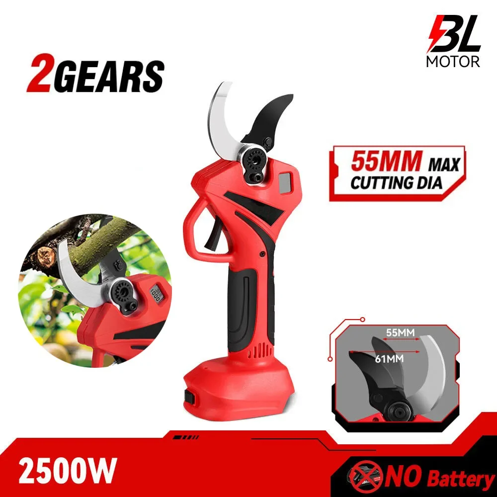 55mm Cordless Electric Pruning Shears - Brushless Garden Scissors Trimmer for Makita 18V Battery System