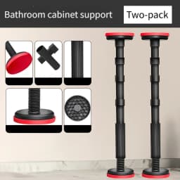 Telescopic Support Rods 2-Piece Set Adjustable Height 7-26 Inches for Bathroom Cabinet Installation Frame Support and Furniture Assembly