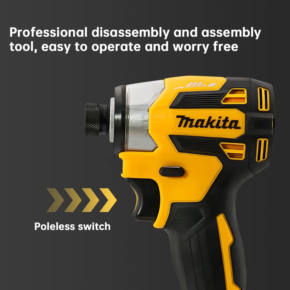 Makita DTD173 180Nm Cordless Brushless Impact Driver 18V with LED Light Multi-Function Electric Screwdriver Household DIY
