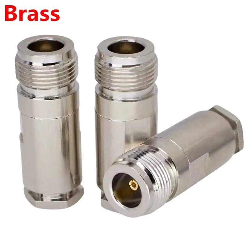 N Type Female Jack Connector L16 Brass Clamp Solder RF Connector for RG5 RG6 LMR300 5DFB Cable Nickel Plated Copper 50 Ohm
