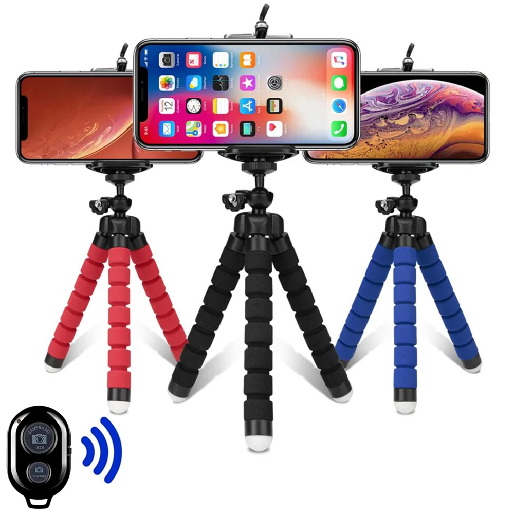 Octopus Flexible Mini Tripod for Phone and Camera - Portable Stand with Phone Holder Clip - Smartphone Monopod Mount
