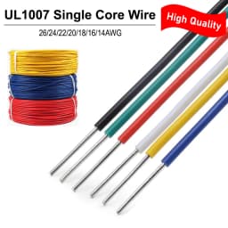 UL1007 Single Core PVC-Insulated Copper Wire — Multiple AWG & Length Options for LED and DIY Electronics