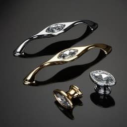 Zinc Alloy Crystal Handle Golden Silvery Cabinet Handles for Wardrobe Shoe Cabinet Drawer Knob Diamond Design