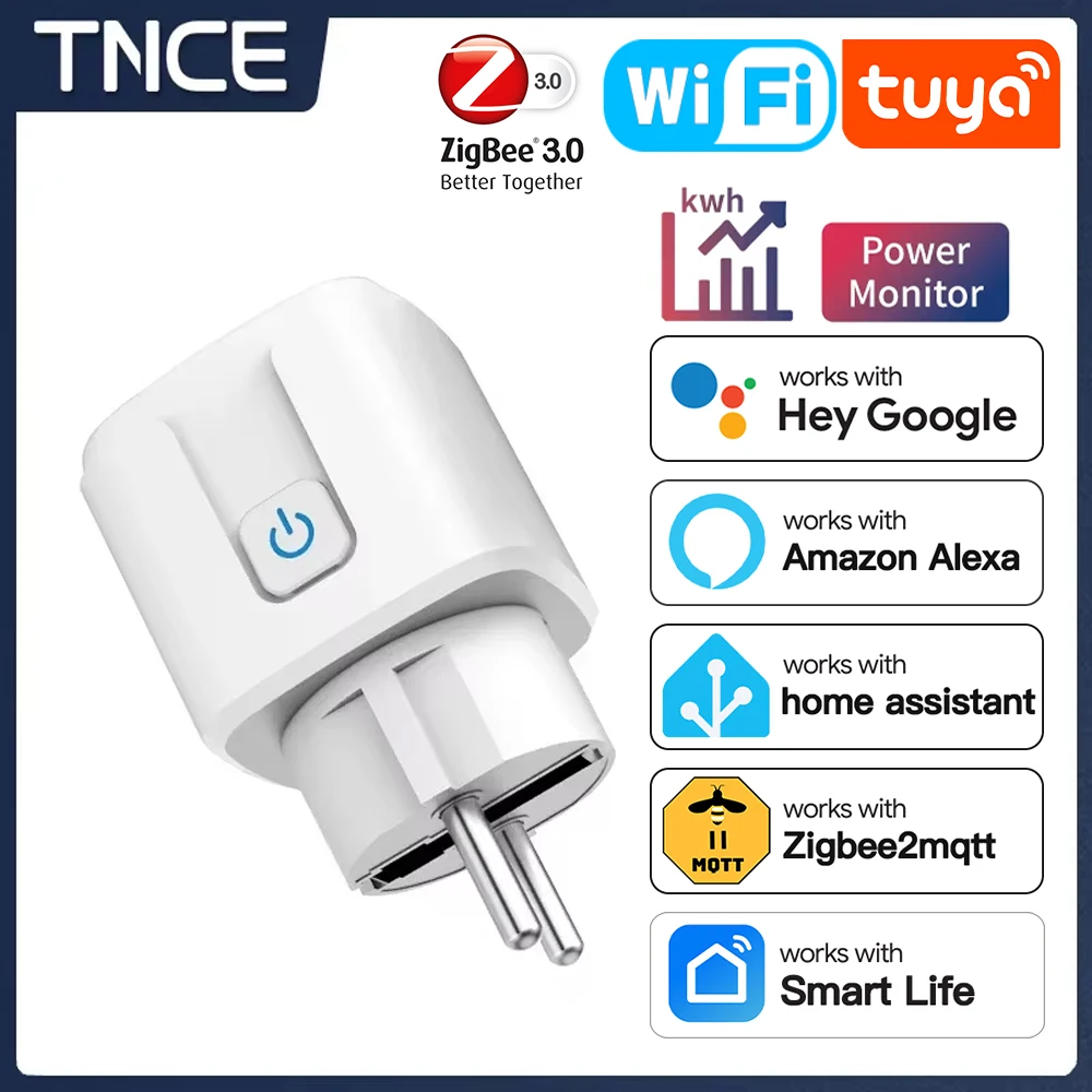 TNCE Tuya Smart Plug EU 16A/20A (Wi-Fi or Zigbee)